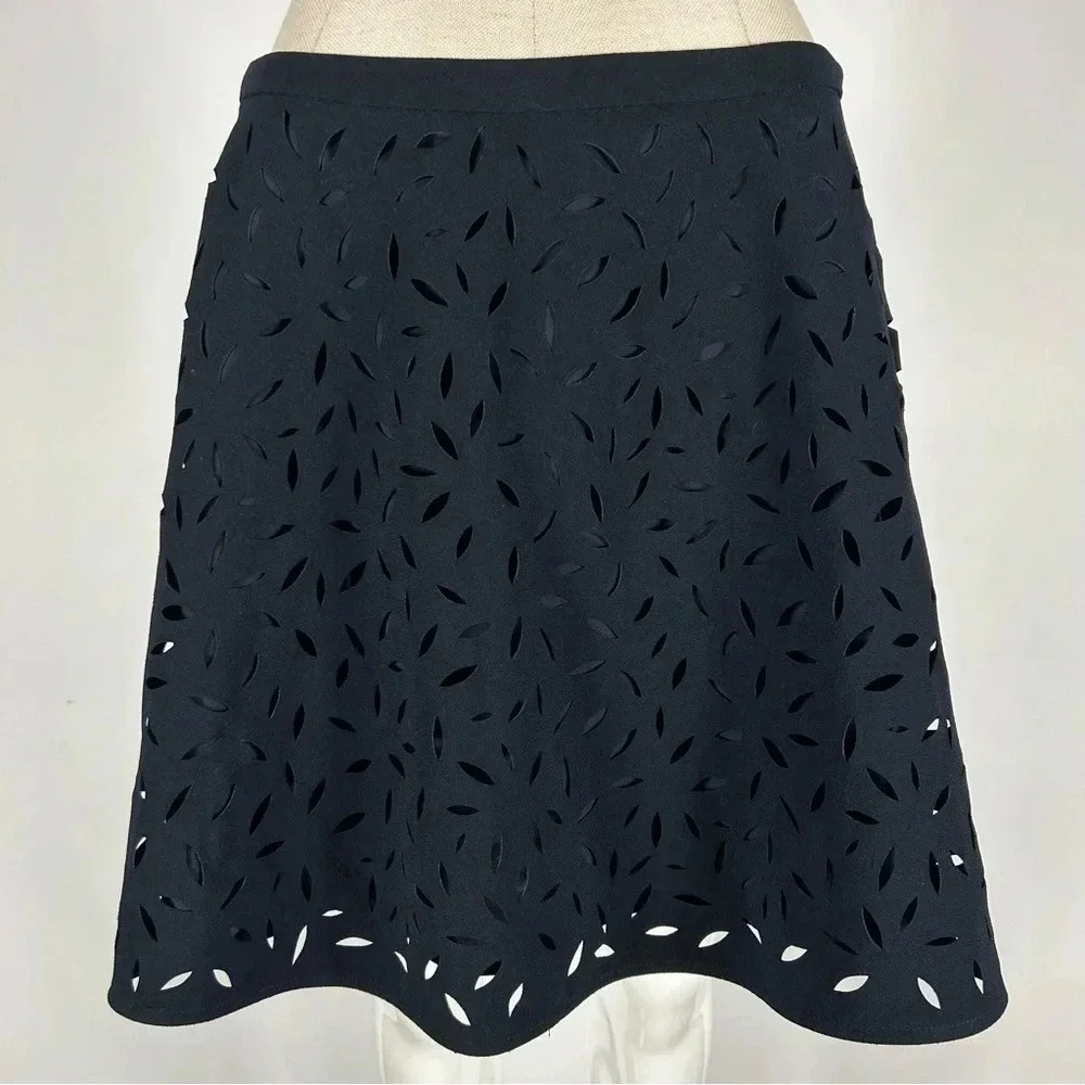 Banana Republic Black Laser Cut Skirt